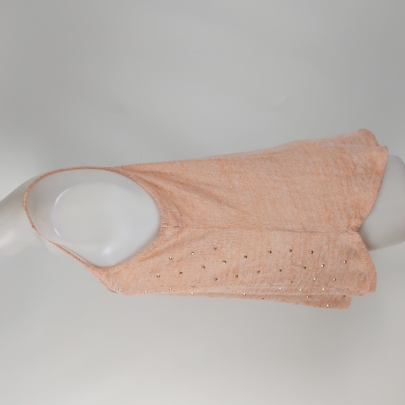Crossroads Women's Top Size Large Orange Sleeveless Knit Round Hem Diamantes - Picture 8 of 14